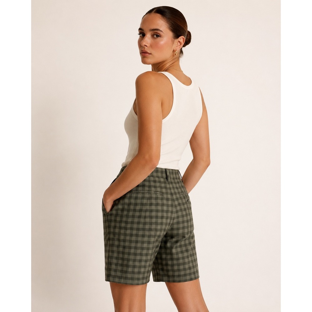 EUC Nike Golf Tour Performance Dri-Fit Gingham Shorts Sz 10 Olive Gorpcore